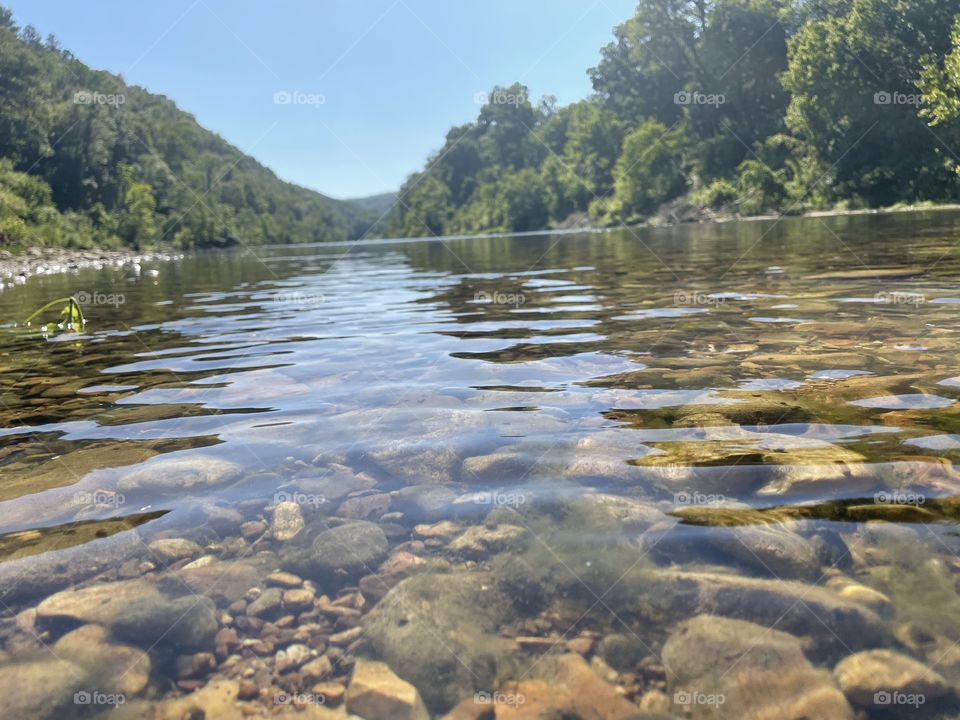 Beautiful creek view of rocks 