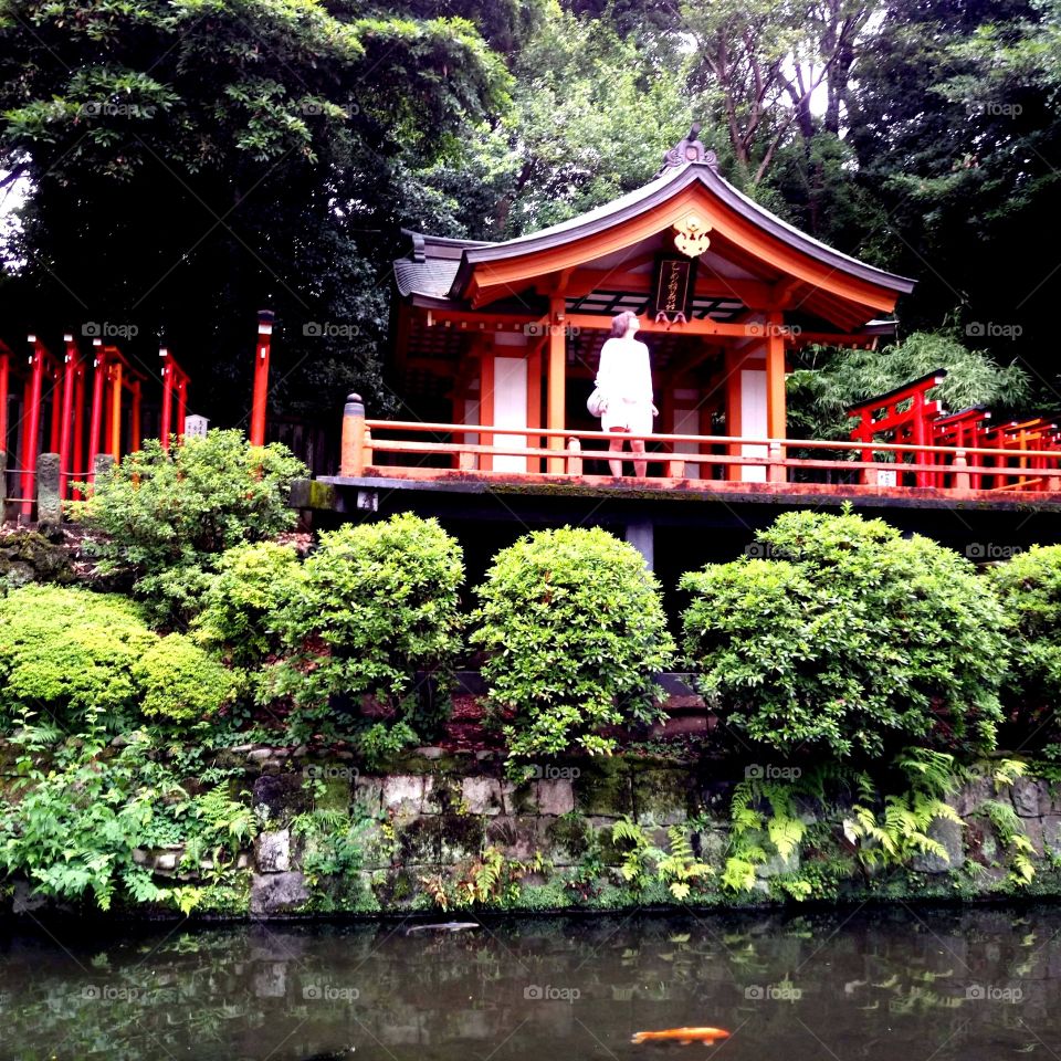 Inari Shrine in Nezu, Japan.
