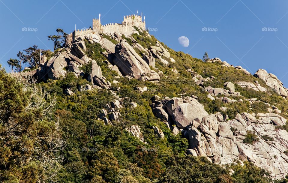 View of castle in the evening