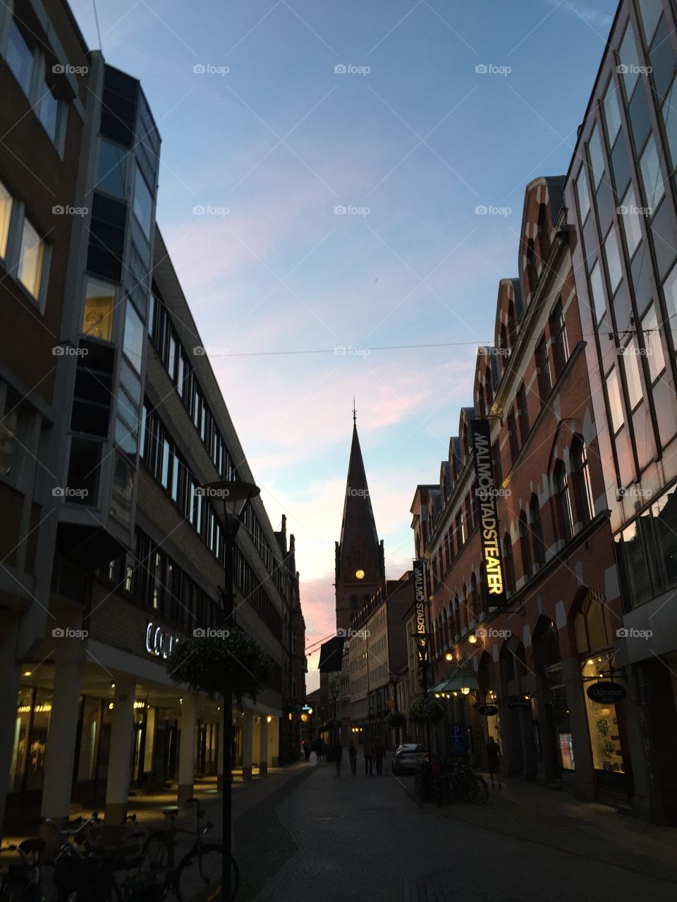 Malmö city sunset. On The way home from a good night out in Malmö