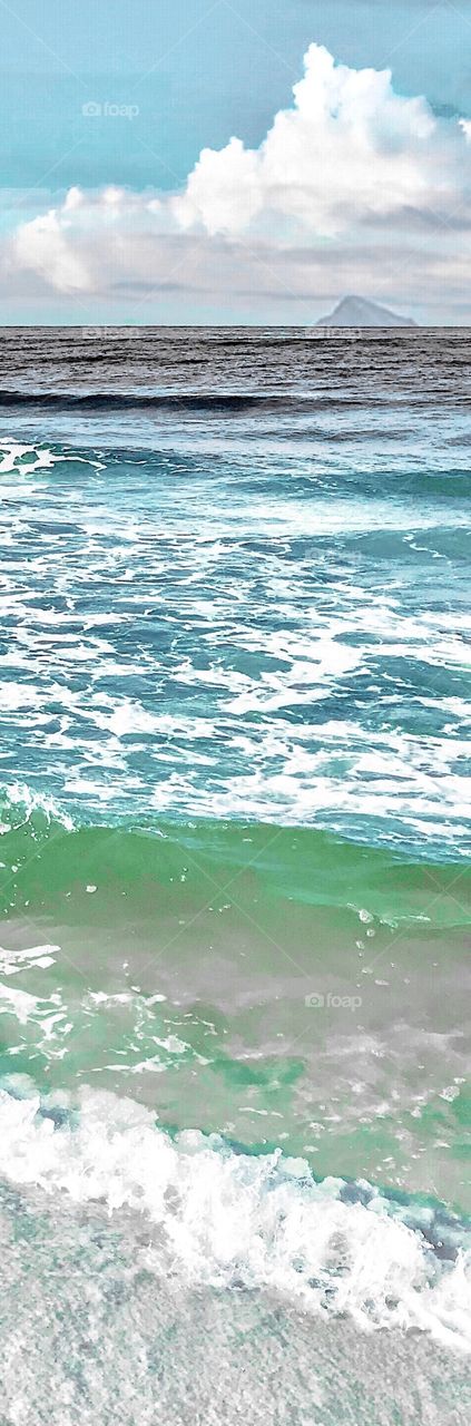 Beach with Mountain View 