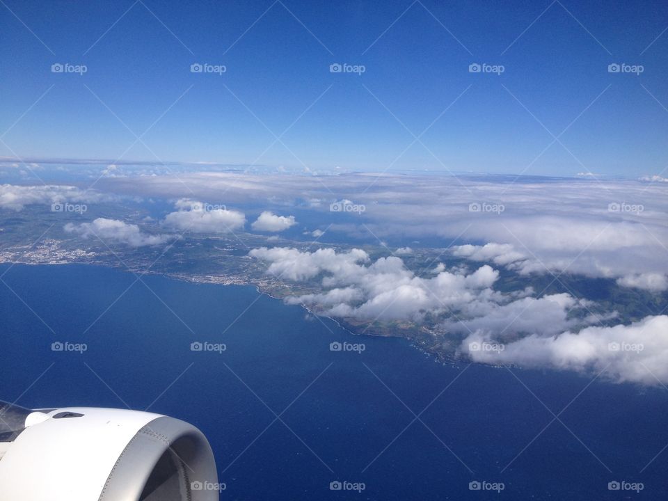 Flying over the island 