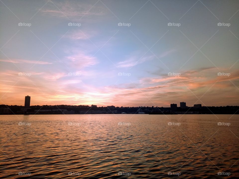 Beautiful and lovely sunset in Riverside park New York. Color of the skies. Nature’s beauty.