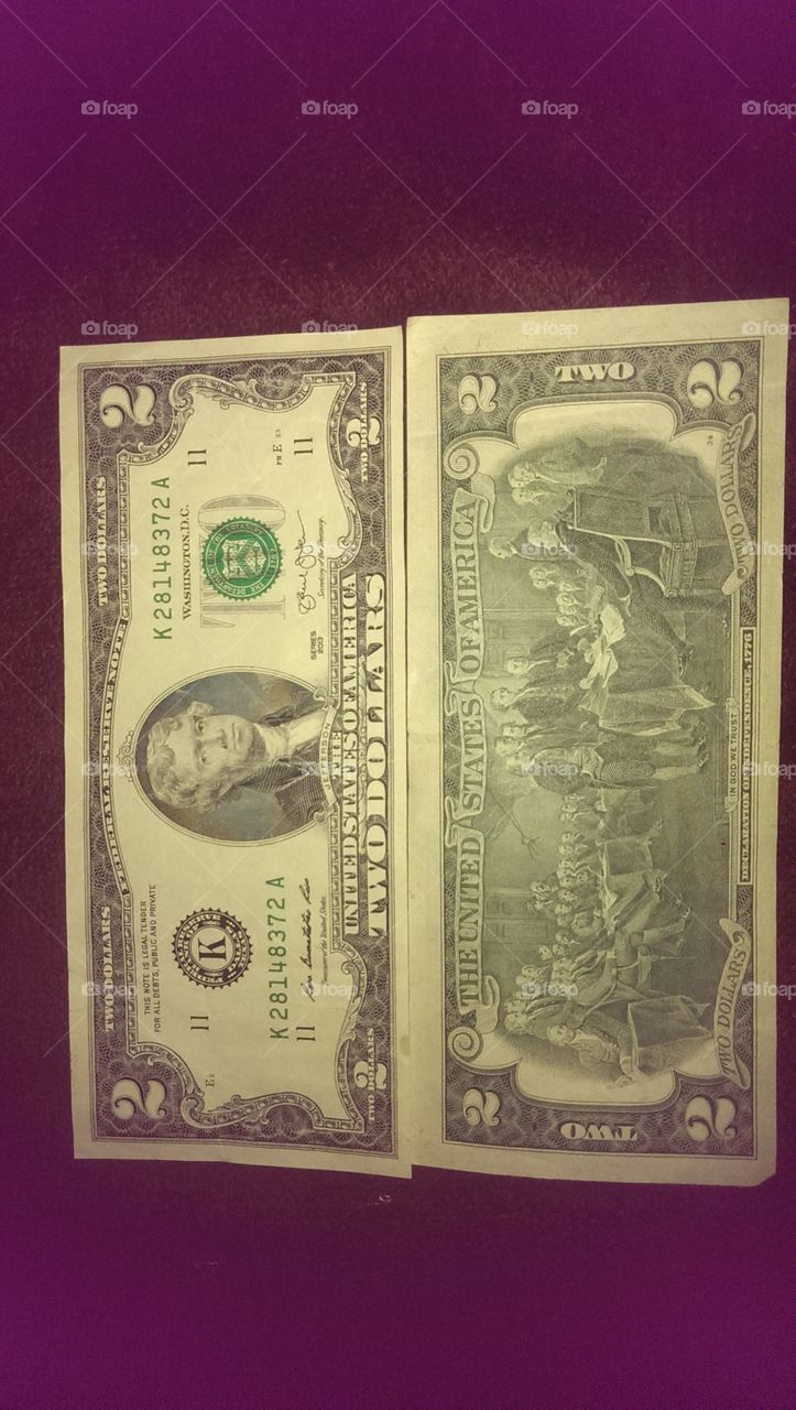 Money! two dollar bill