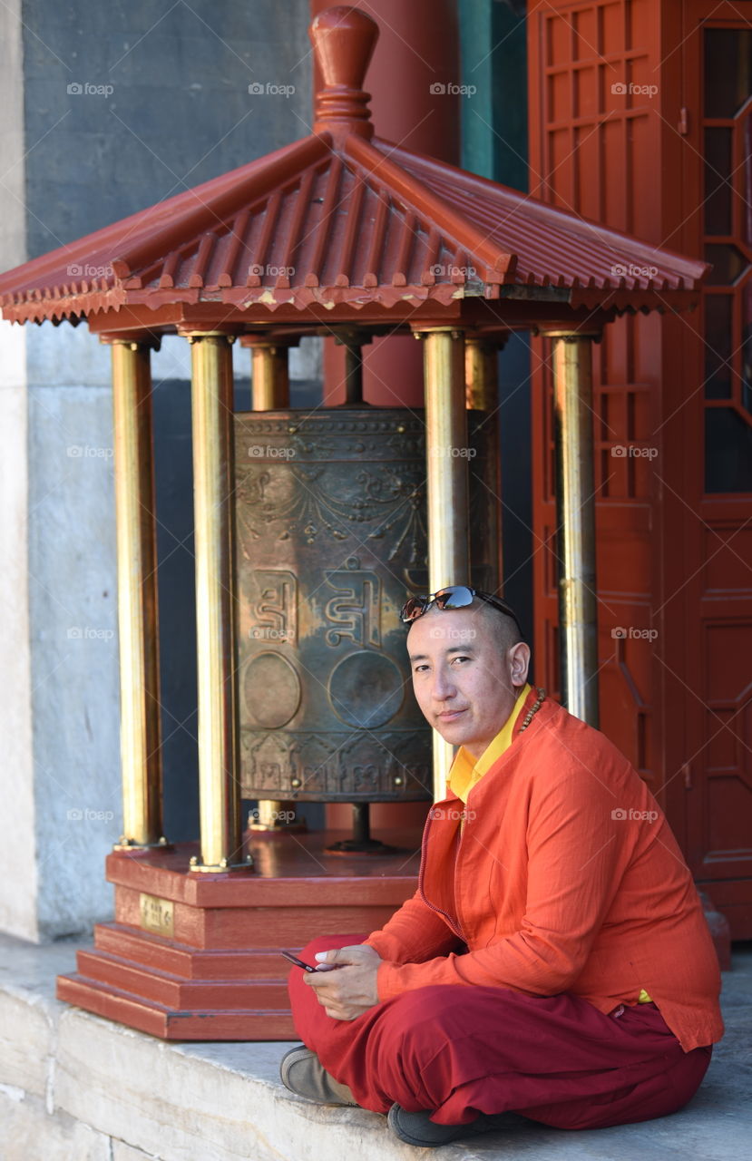 Beijing,lama temple,  monk