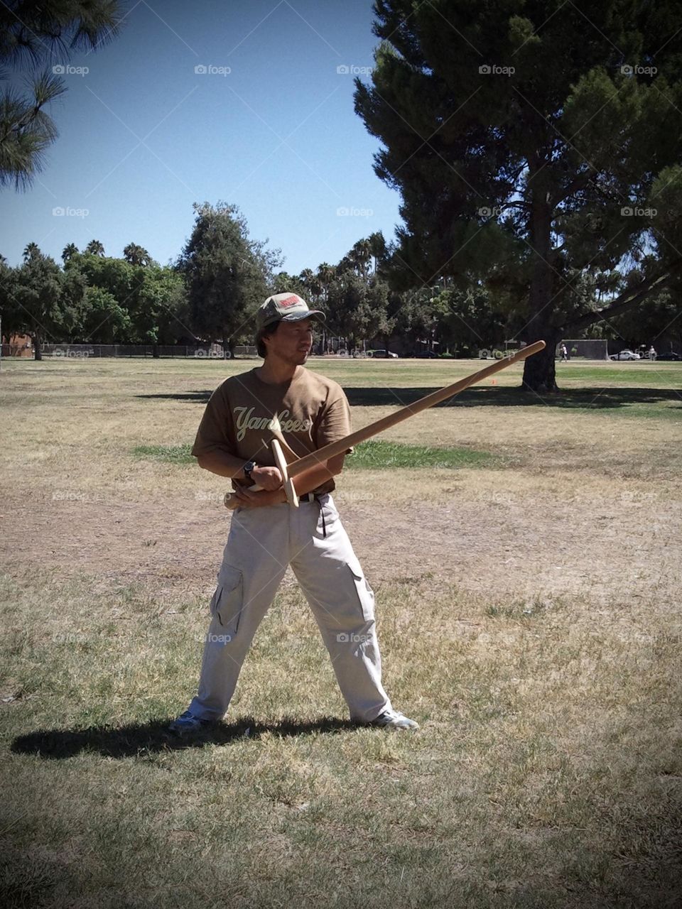 Standing in pflug with a waster. Indeed, exercising with a wooden longsword is an extraordinary and adventurous way of remaining healthy and fit.