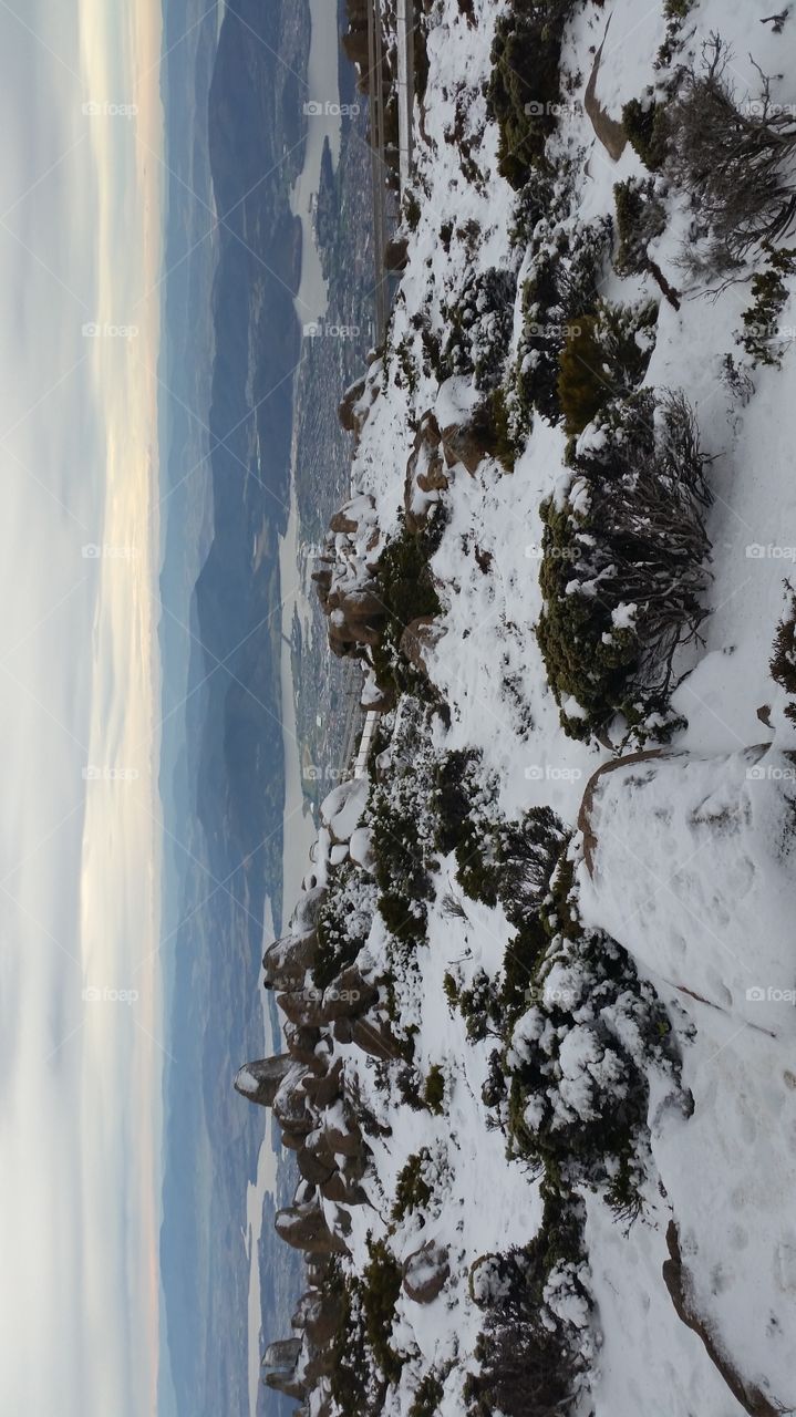 Mt Wellington. A cold afternoon on Mt Wellington in Hobart in June