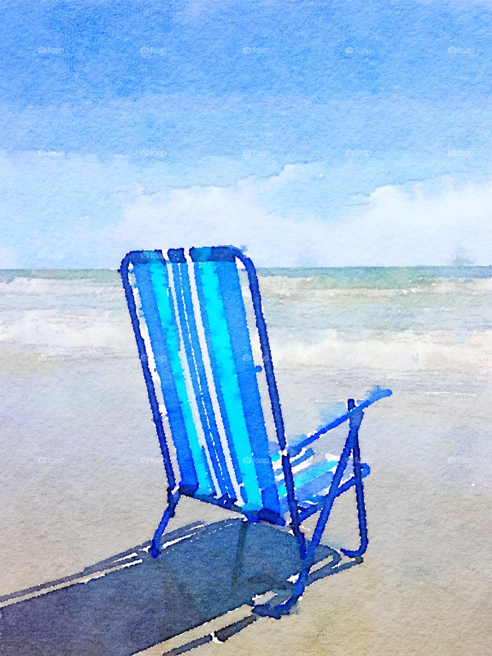 My painting of a beach chair.