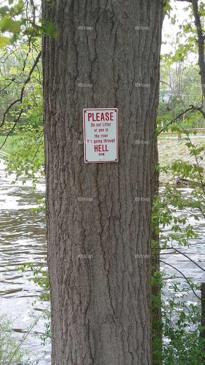 Goofy sign. Hell, Michigan