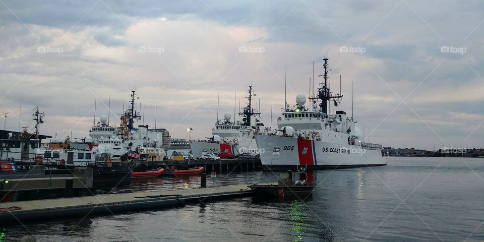 Coast guard at twilight