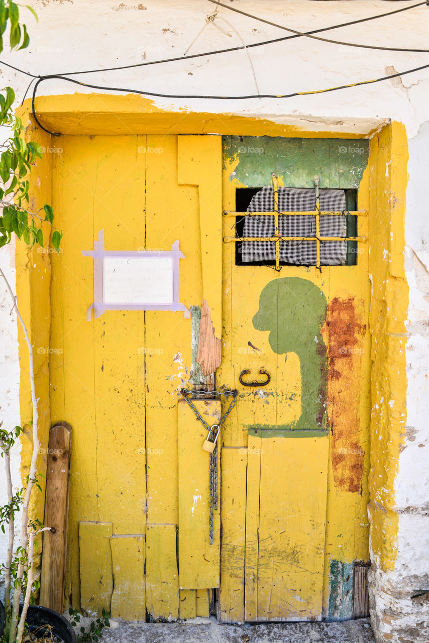 old yellow door