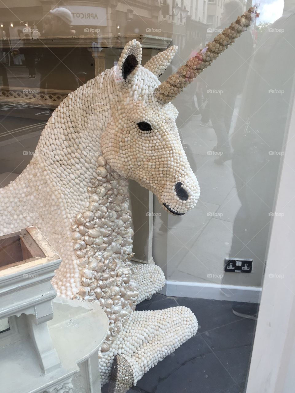 Beautiful unicorn in store window in Bath -Autumn 2015