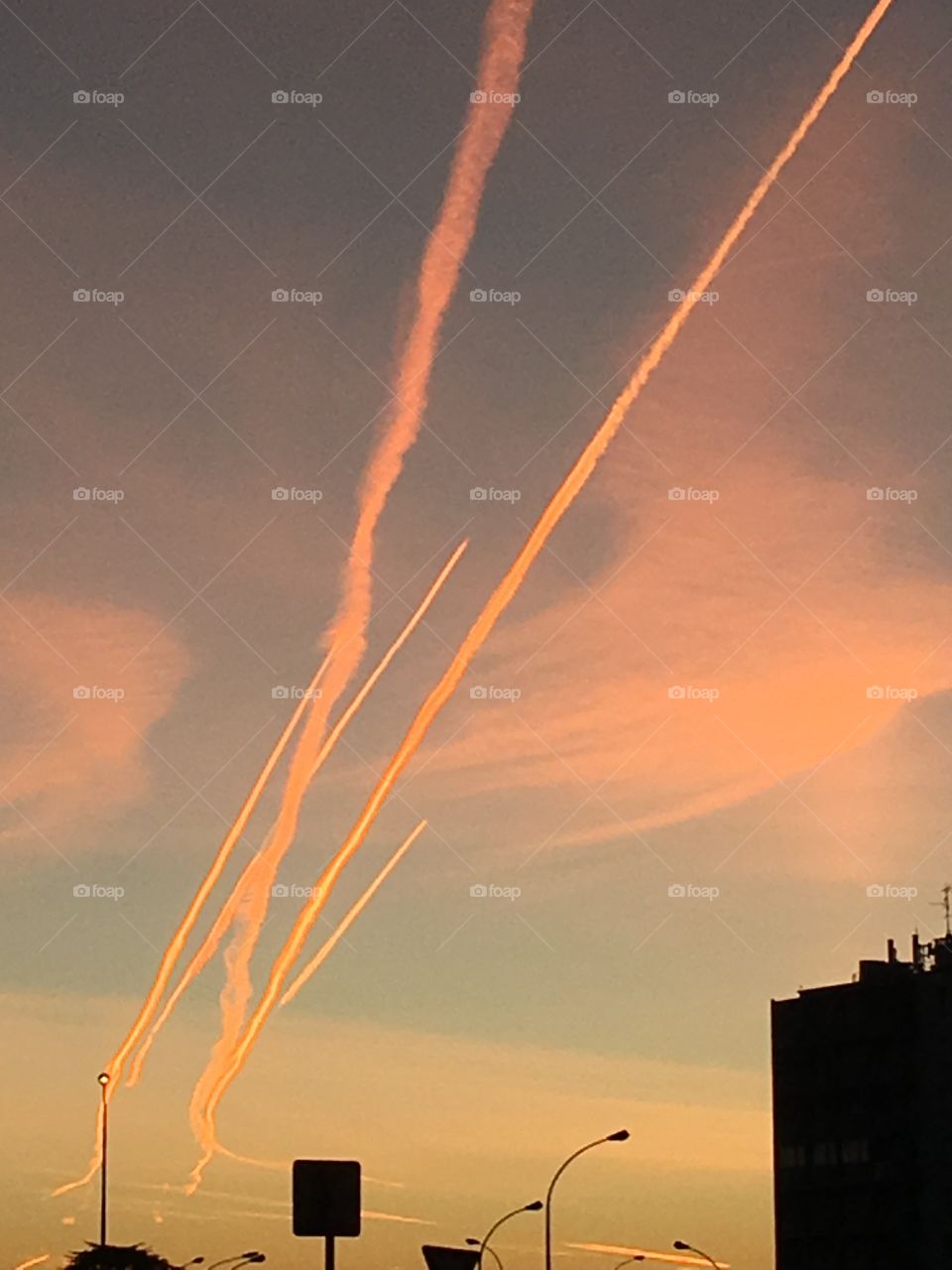 Sun strikes in the sky