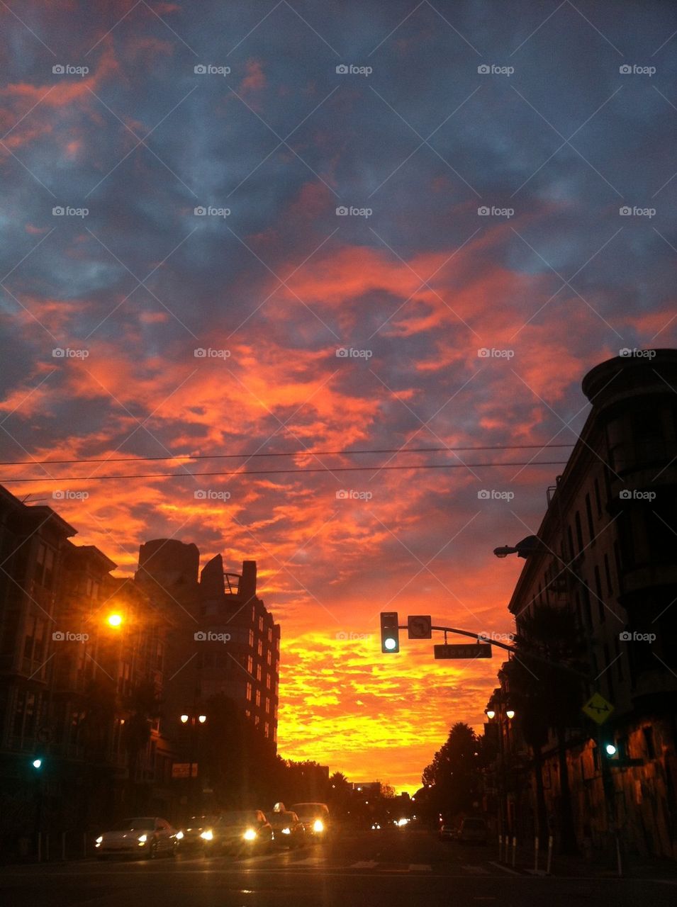 Sunrise on the street