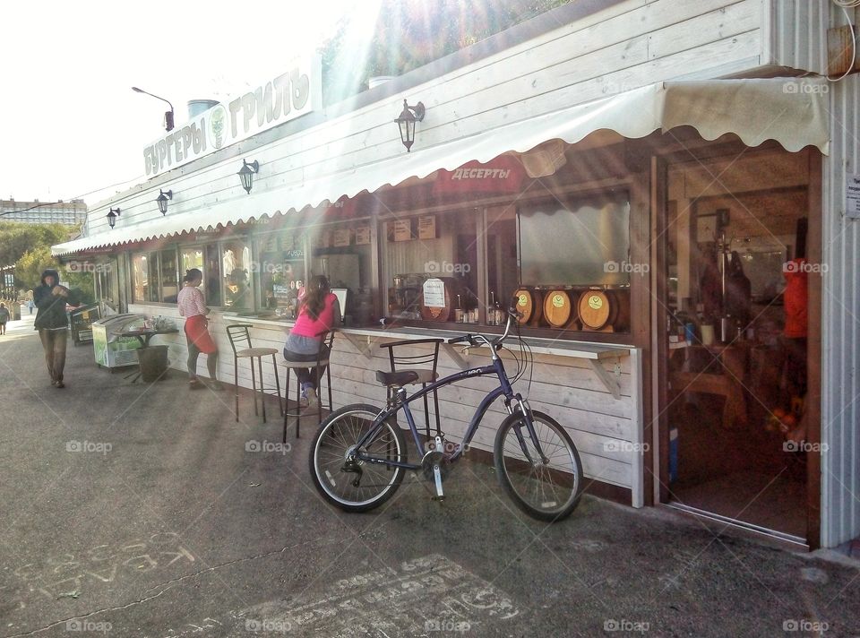 cafe bar on the waterfront