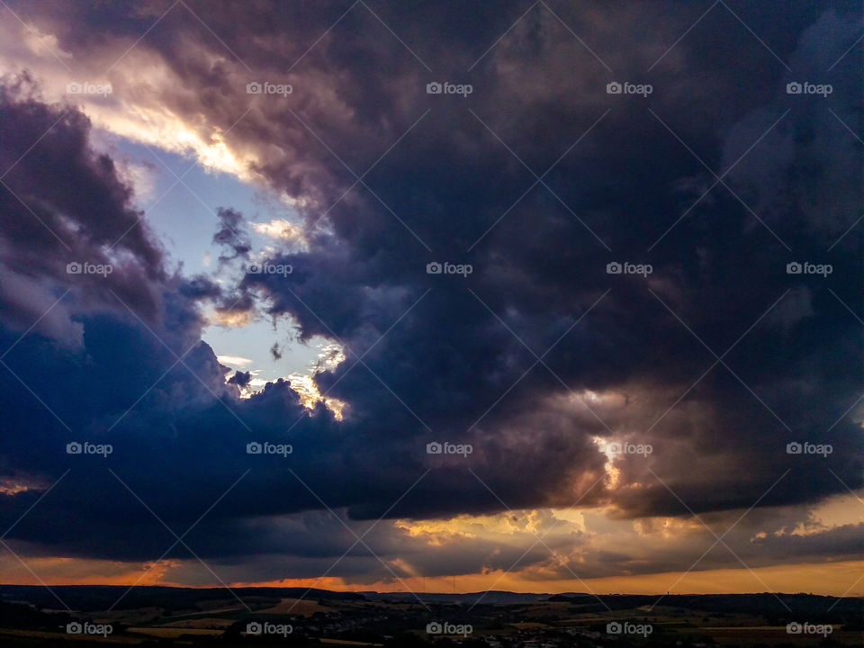 summer storm sunset