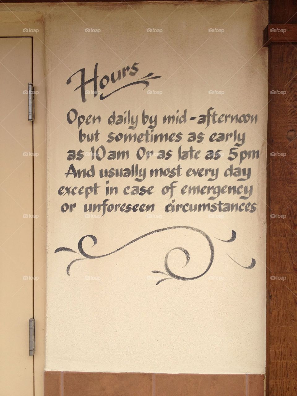 Sign at the drink cart