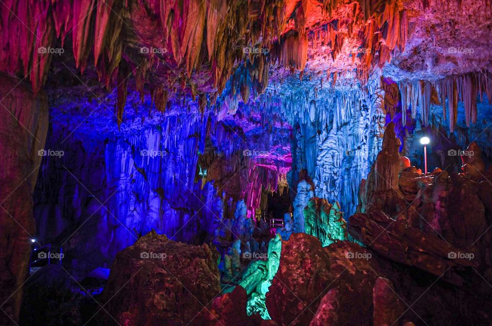 Cave Gong colorful cave which is an attractive tourist attraction in Pacitan, East Java.