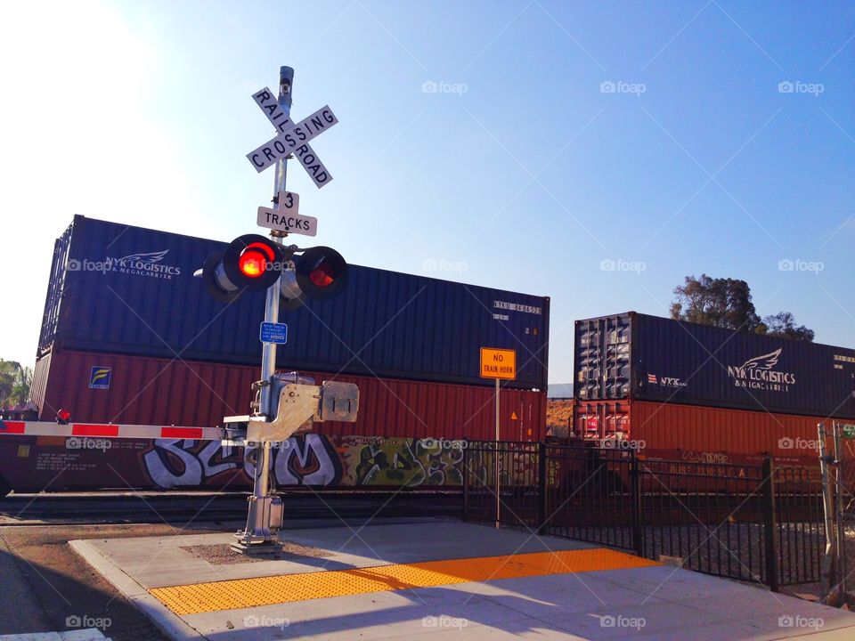 Train. Train in the american California desert