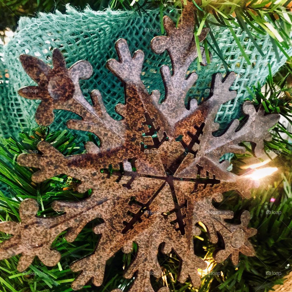 Rustic Christmas Snowflake Ornament 