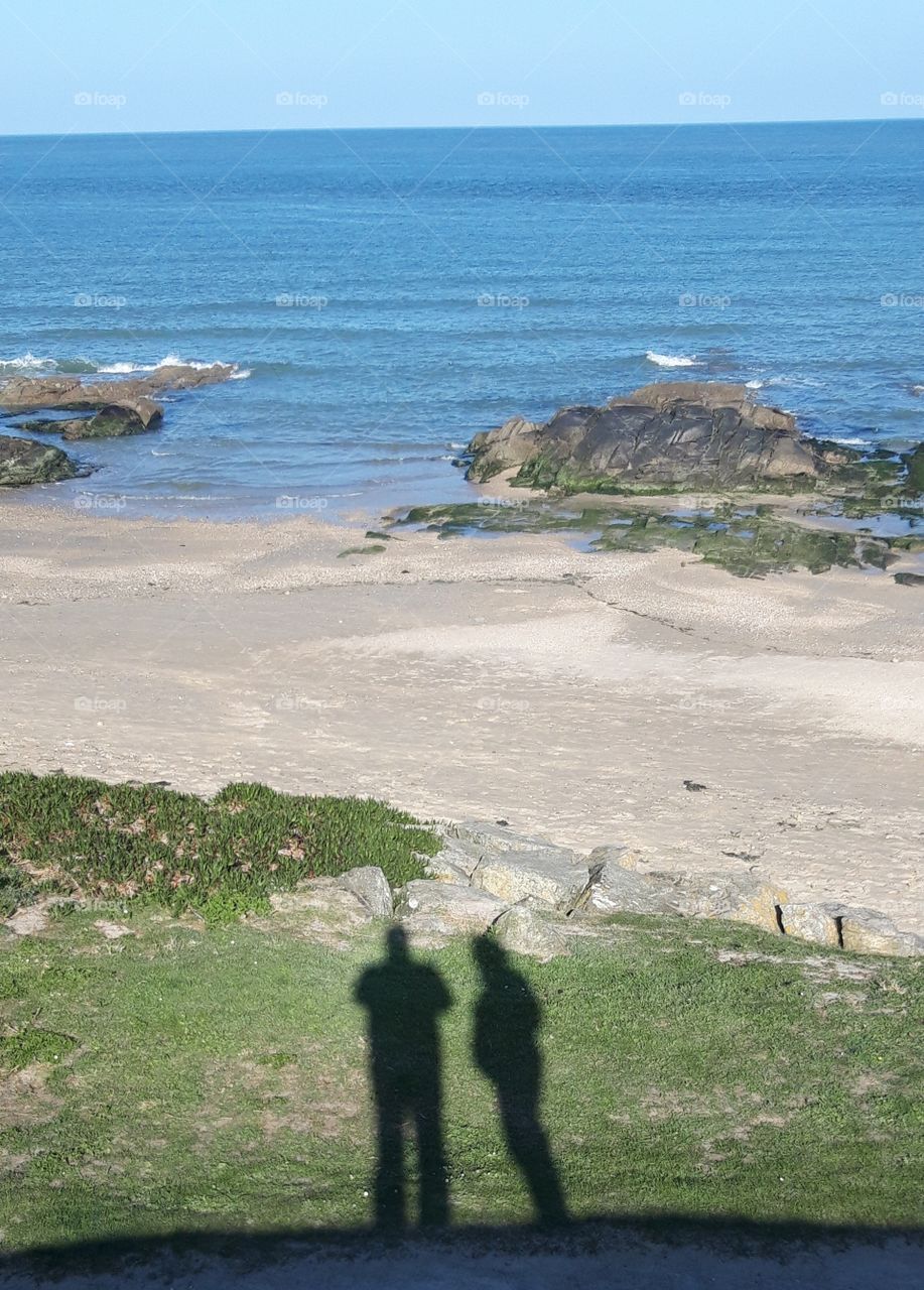 shadows on the beach in Normandy