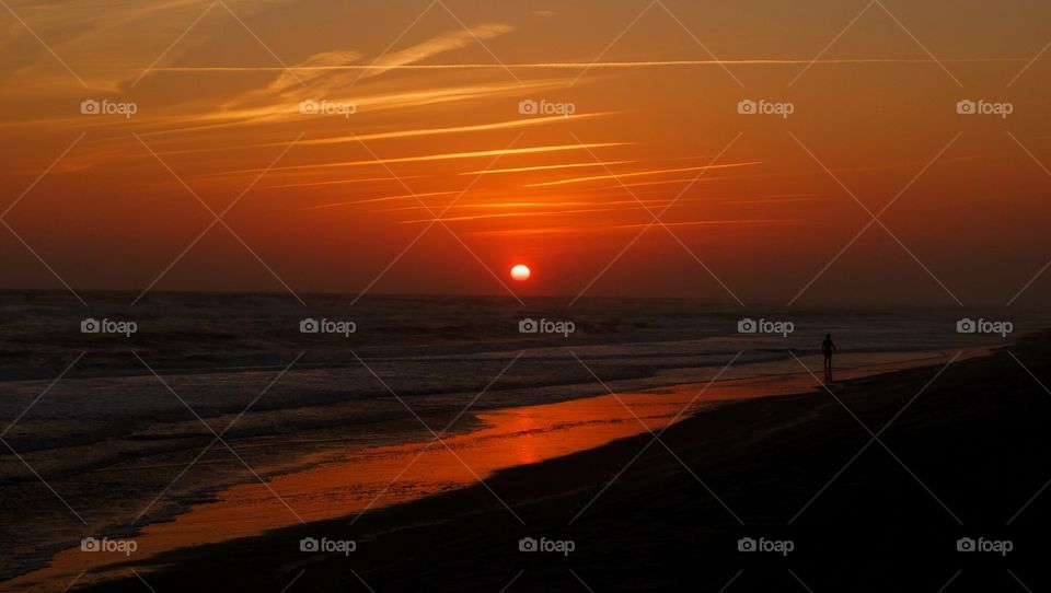 Atlantic beach sunset