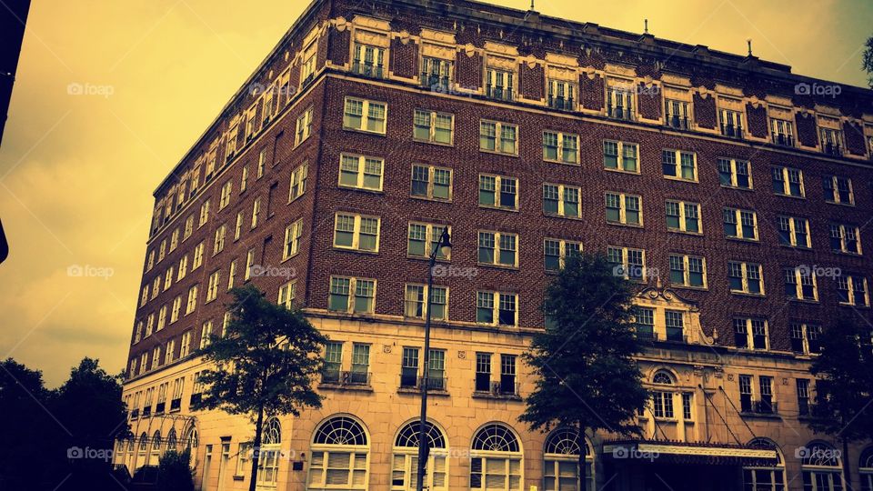 A historic old abandoned downtown hotel. A major controversial peice of architecture in the city possibly doomed for destruction to make way for a baseball field.