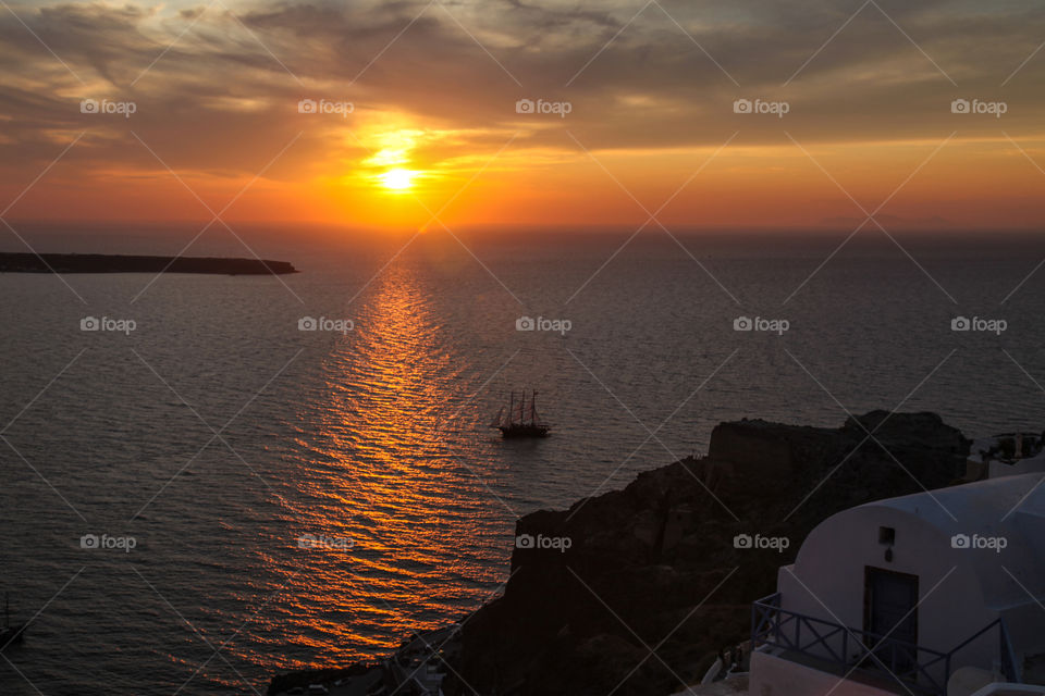 Sunset on Santorini. 