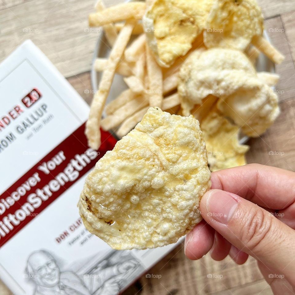 Homemade belinjo and shrimp crackers for foodie 