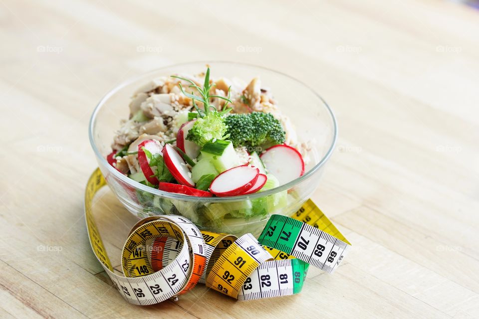 Salad, health plate with mixed vegetables