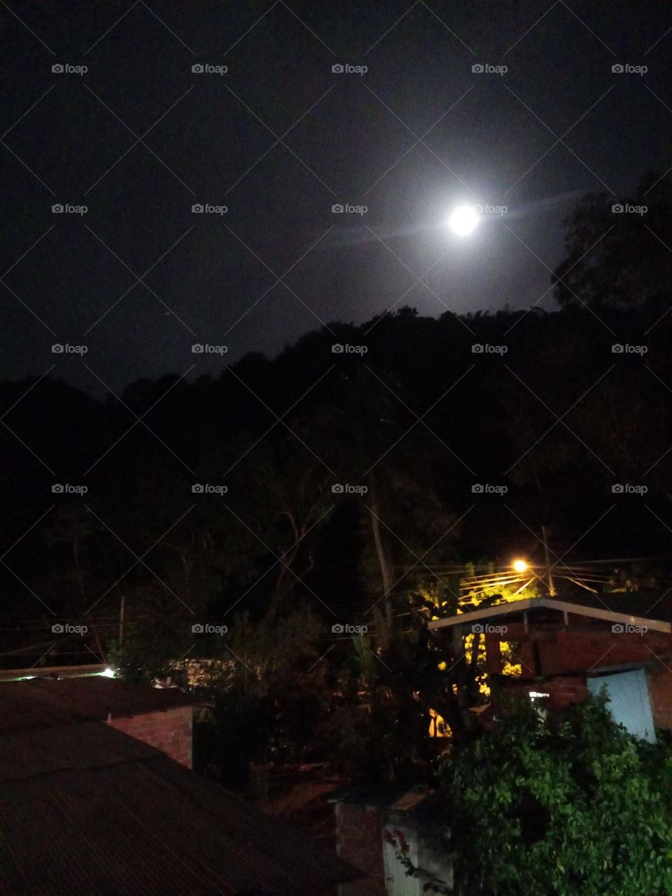 moon on a dark night