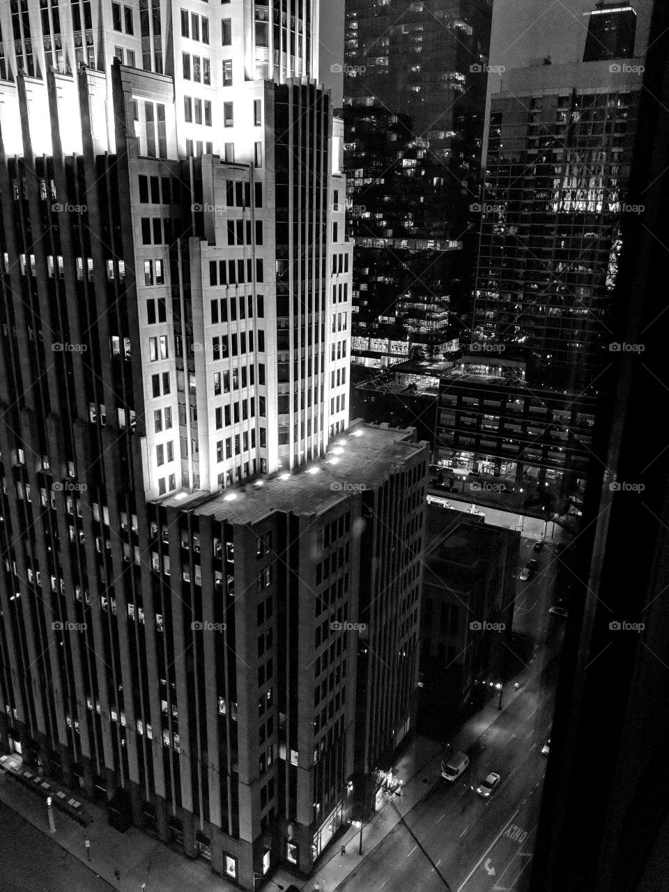black and white skyscraper