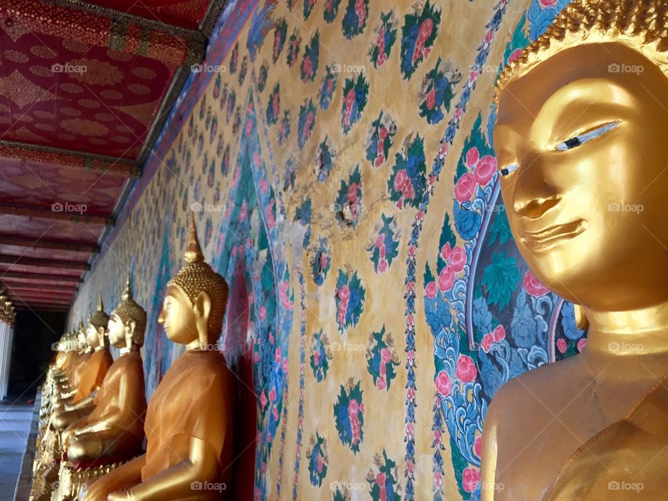 Thailand old golden Buddha temple