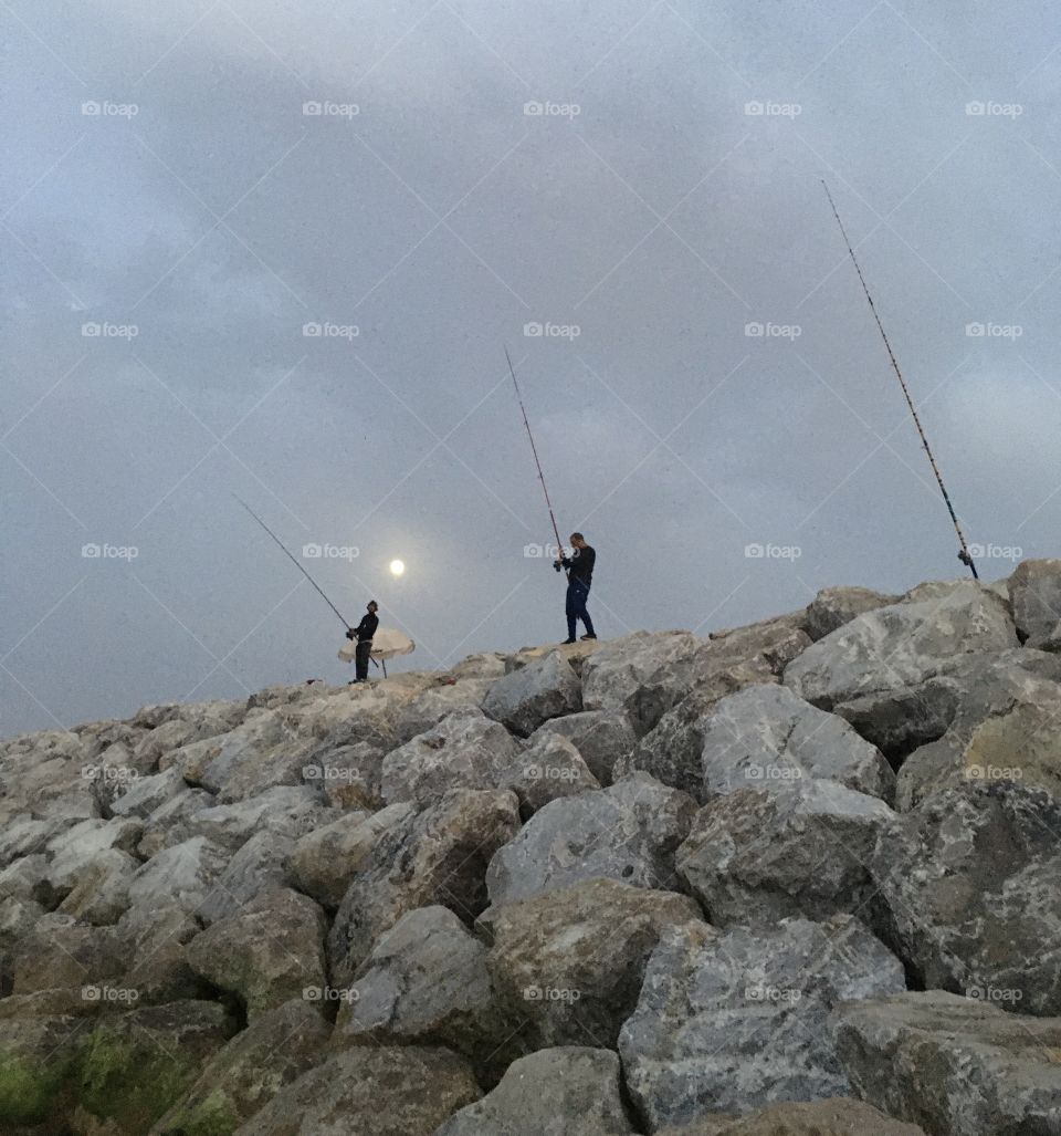Fishing in the evening 