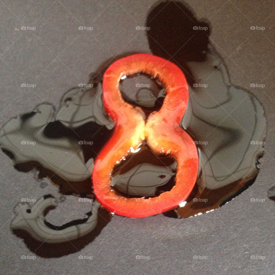 Red pepper. Red pepper with olivoil