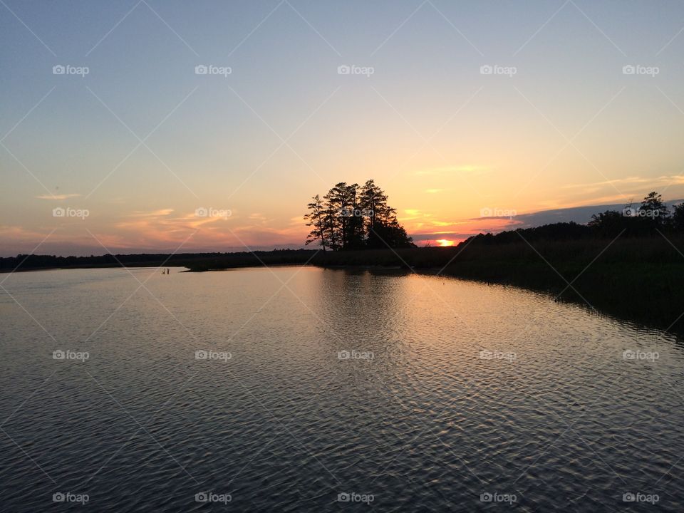 Sunset, Dawn, Water, Lake, Landscape