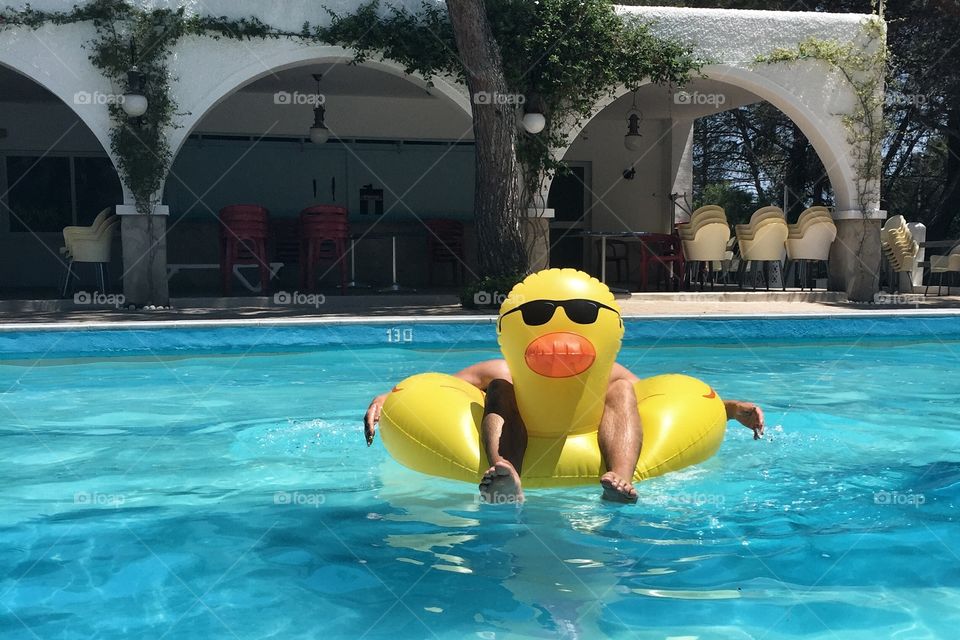 Chilling in the pool