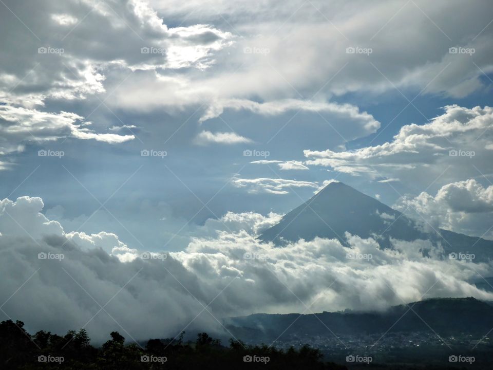 Volcano in the clouds