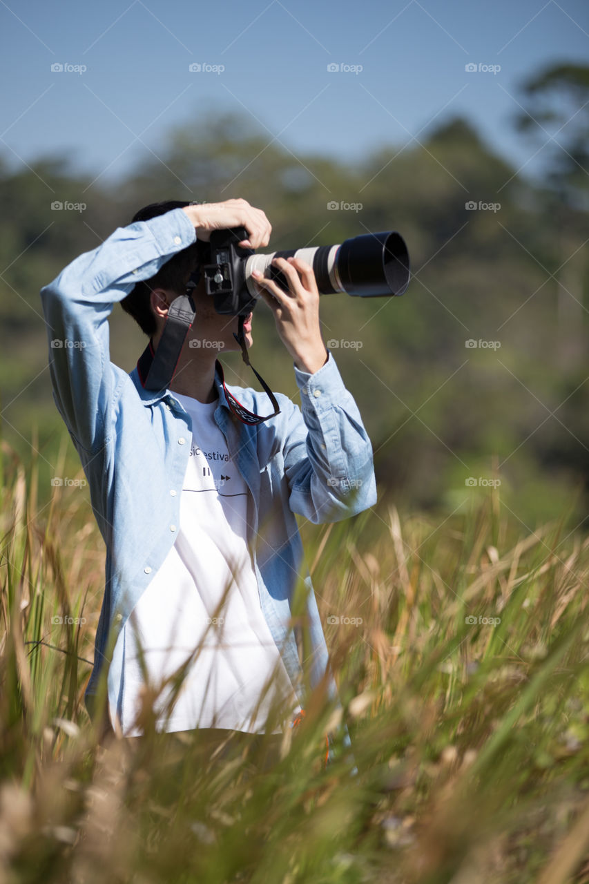 Photographer in the field 