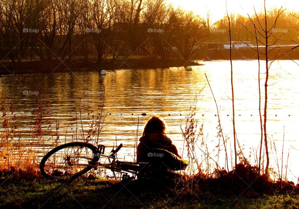 relaxing in the sunset