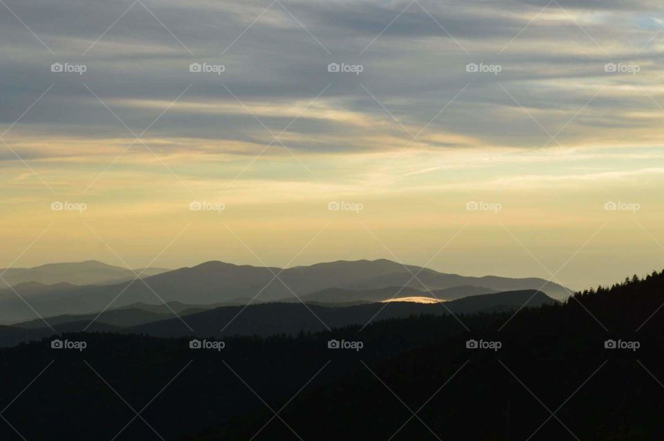 Fog, Sunset, Mountain, Landscape, Dawn