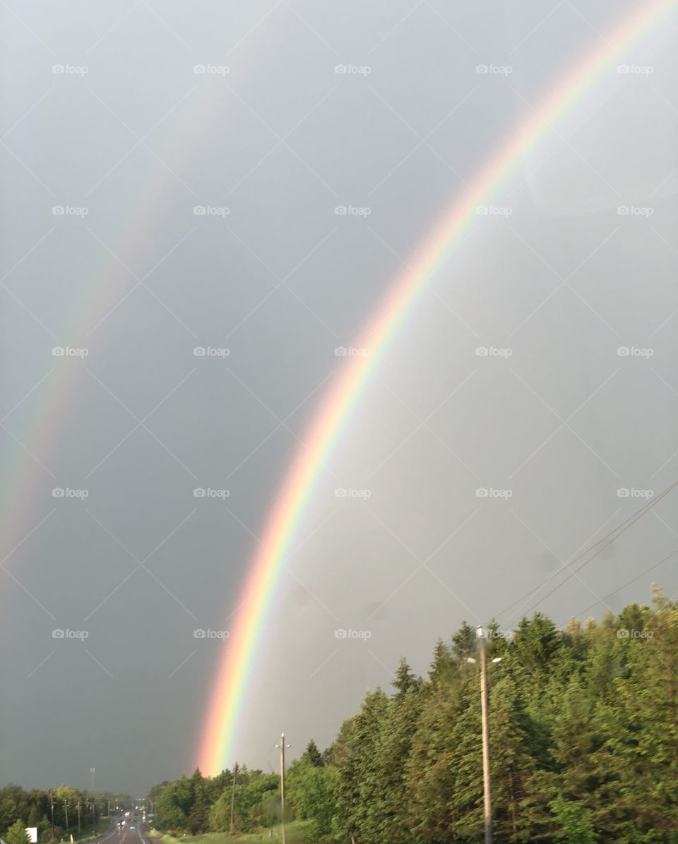 Beautiful rainbow after a summer storm