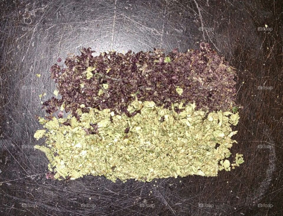 purple and green marijuana