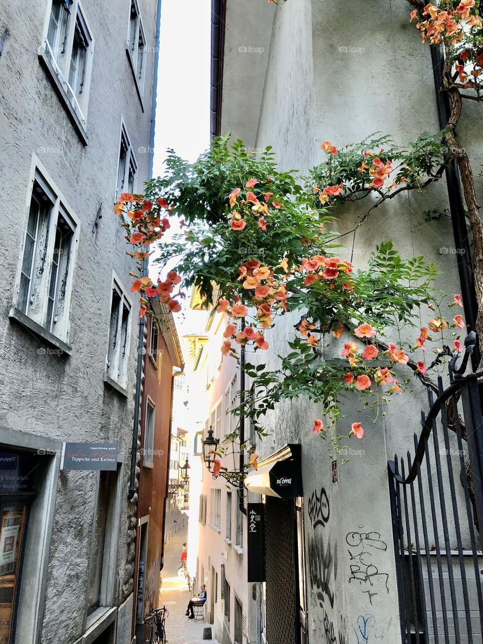 A city street in Zurich 