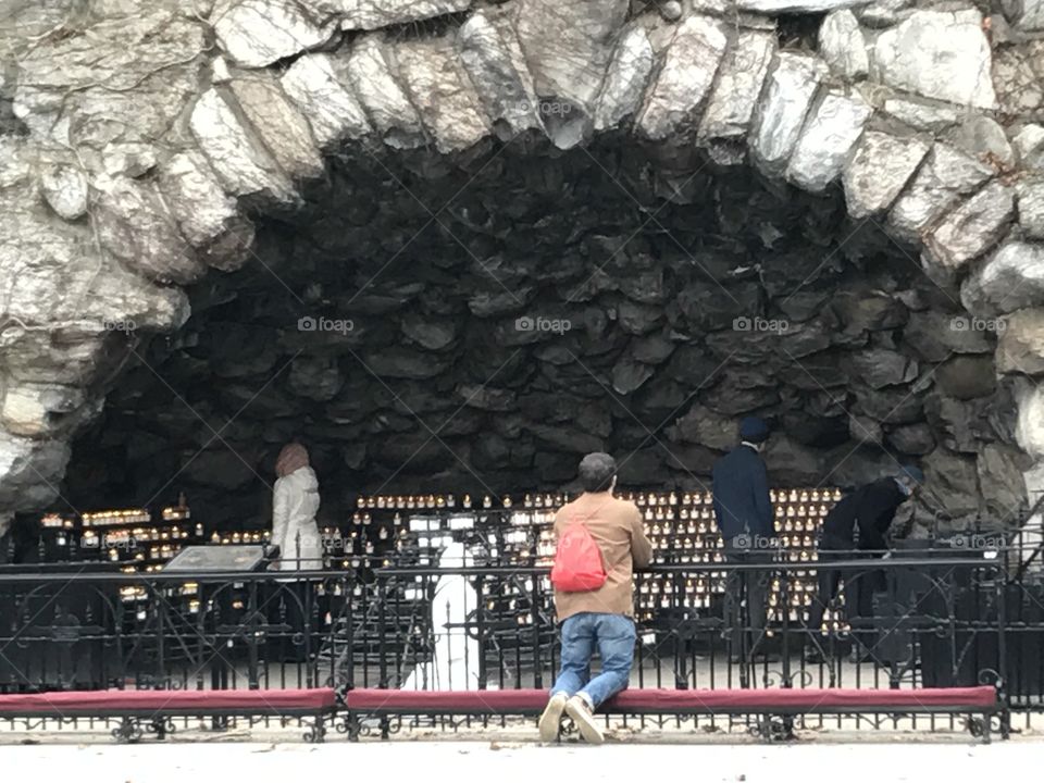 The Grotto of Our Lady of Lourdes is located at the University of Notre Dame 