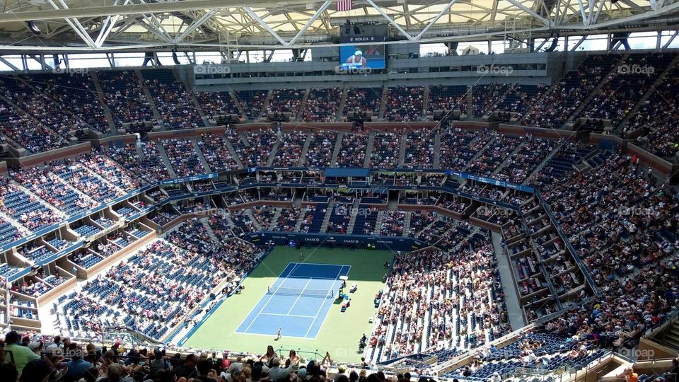 An image of a tennis tournament.