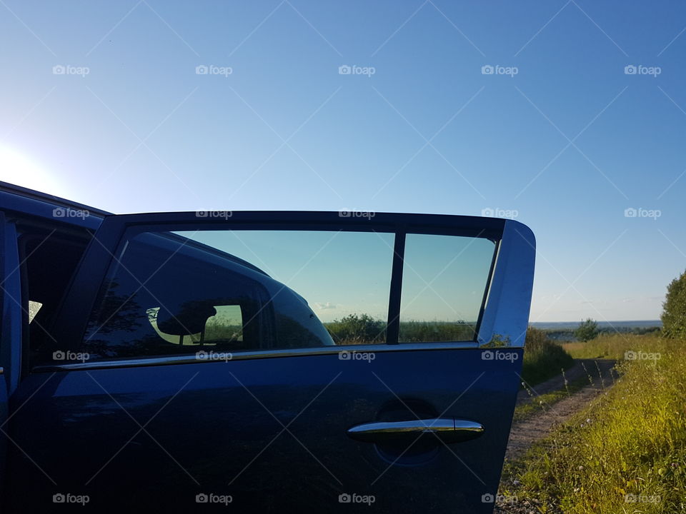 Through car glass