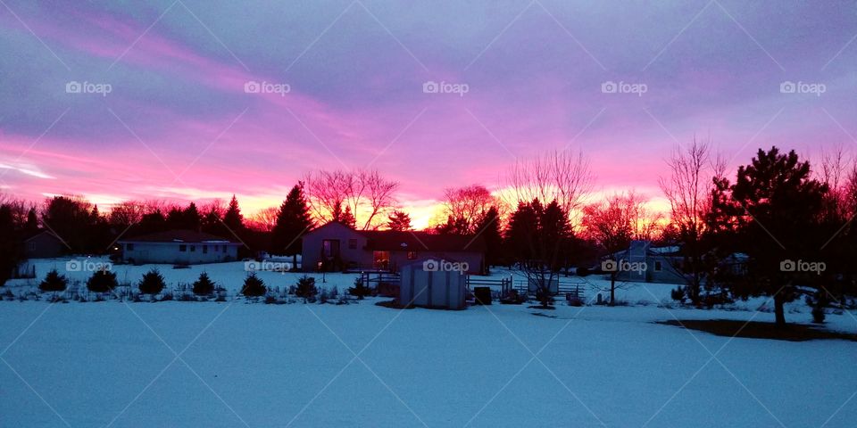 incredible winter sunset