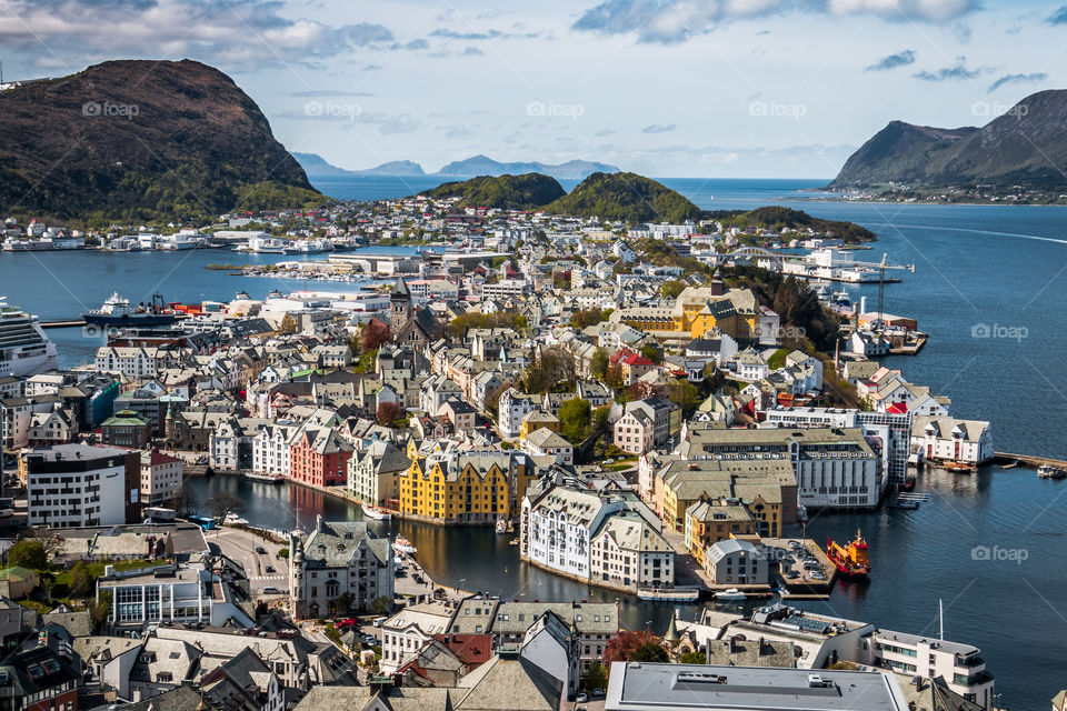 Panorama of Alesund, Norway