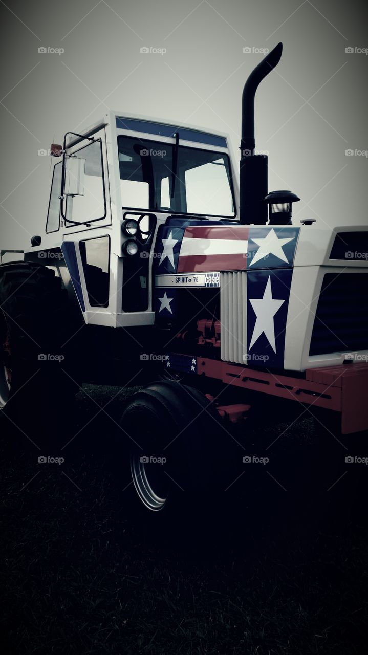 patriotic tractor. tractor show